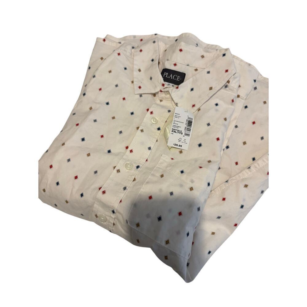 Children’s Place Boys Print Button up Poplin Shirt
size 16 NWT​ - Picture 5 of 7